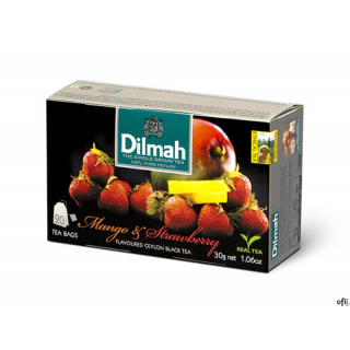 Herbata DILMAH MANGO z TRUSKAWKĄ (20 saszetek) czarna