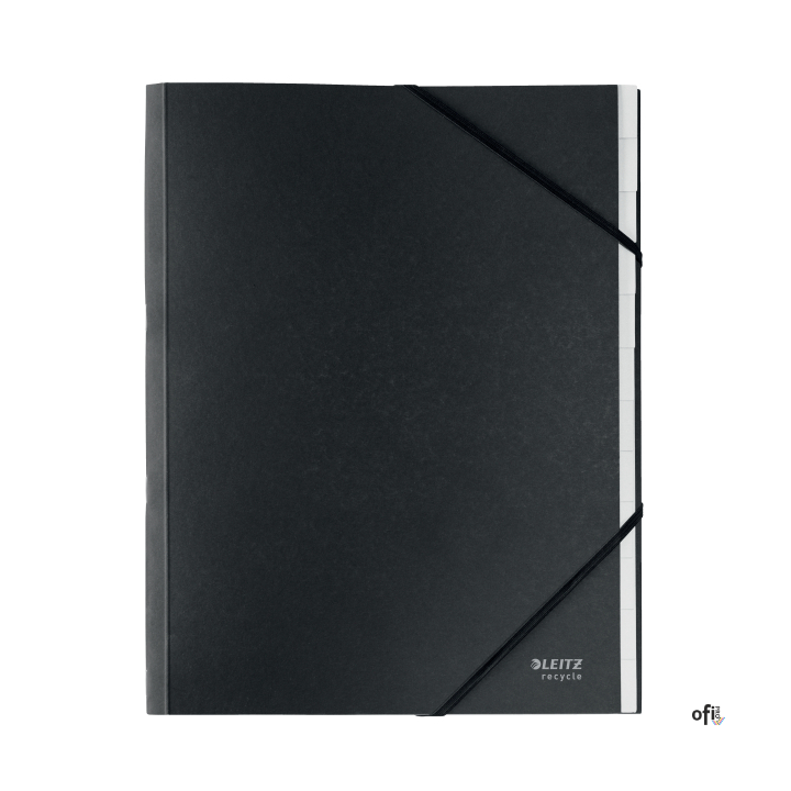 Teczka z przekładkami Recycle A4 12 przekładek, czarny Leitz, 41740025