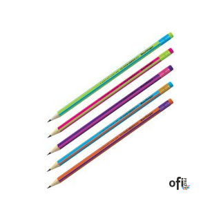 Ołówek tech.z gumką 2B (12)TIT ANUM 83724 czerw.-czar.