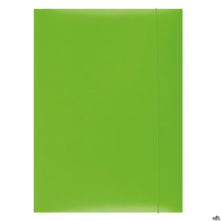 Teczka z gumką , karton, A4, 300gsm, 3-skrz., zielona, typu OFFICE PRODUCTS 21191131-02