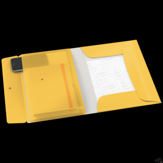 Teczka z gumką i kieszonką Leitz Cosy, PP, żółta 46190019 A4