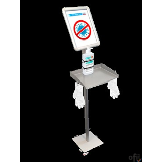 Stojak do dezynfekcji SIS1500 z tabliczką informacyjną haczyki na zrywki