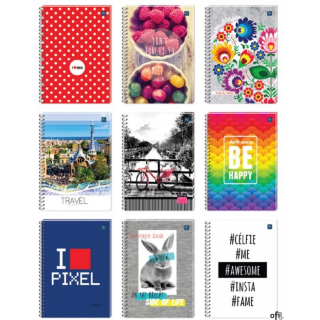 Kołonotatnik A5 80k kratka miękka oprawa z perforacją INTERDRUK