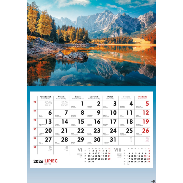 Terminarz Ścienny 2026 Michalczyk i Prokop T-107S-2 kalendarz jednodzielny