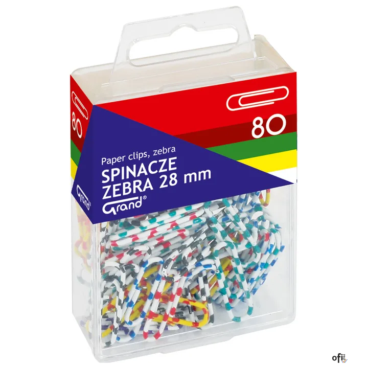 Spinacz okrągły zebra R28 GRAND 80szt. T4 110-1634