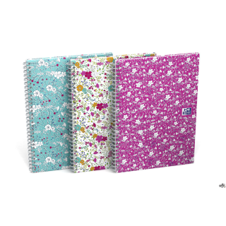 Kołonotatnik A5 60 kartek linia/tagi Floral Oxford 400094953