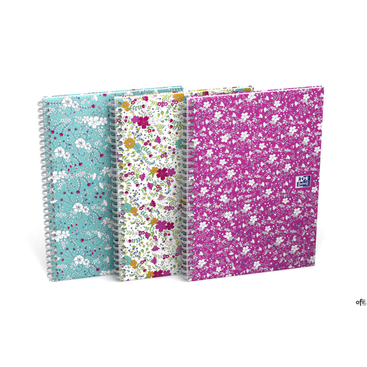 Kołonotatnik A5 60 kartek linia/tagi Floral Oxford 400094953