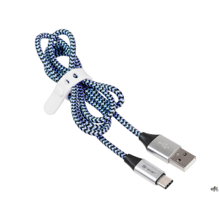 Kabel USB 2.0 TYPE-C A MALE 1m czarno-niebieski TRACER TRAKBK46266