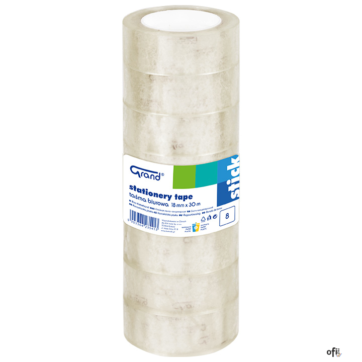 Taśma biurowa GRAND 18x30m opakowanie 8szt. 130-1936
