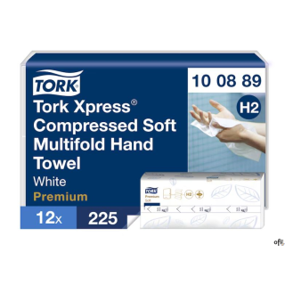 Ręcznik TORK PREMIUM w składce 3 panelowej 2700 sztuk, 2W, celuloza, 21,2x24cm, 100289/100889 system H2