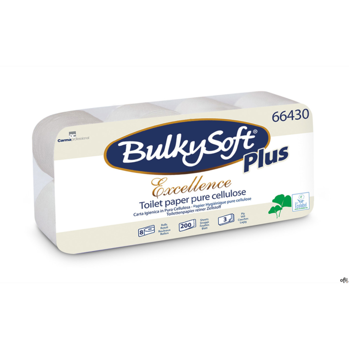 Papier toaletowy (8rolek) biały, celuloza, 3w, 23m, Excellence, 66430 BULKYSOFT