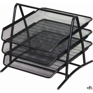 Półka na dokumenty DOTTS A4 (3) siatka czarna 350x297x275mm
