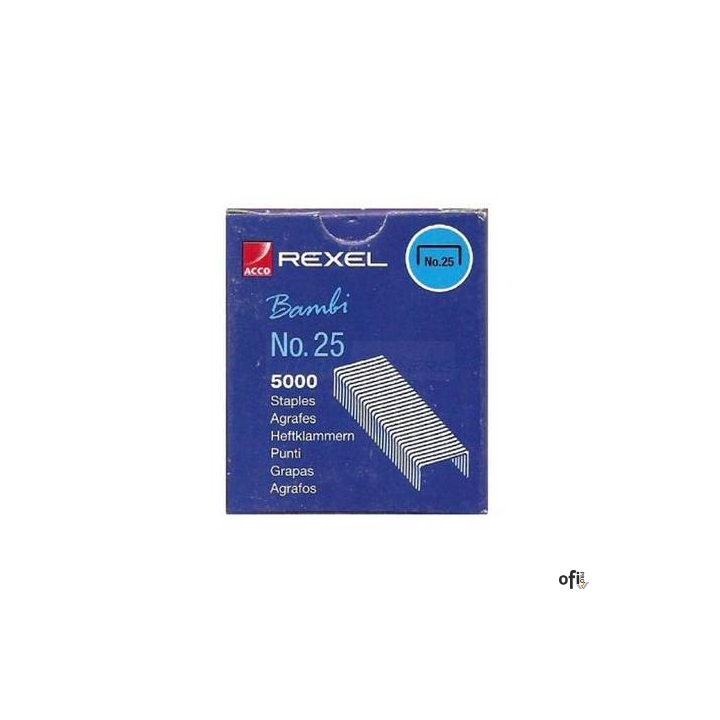 Zszywki nr.25(4mm) 1500szt. ACCO5020 REXEL BAMBI