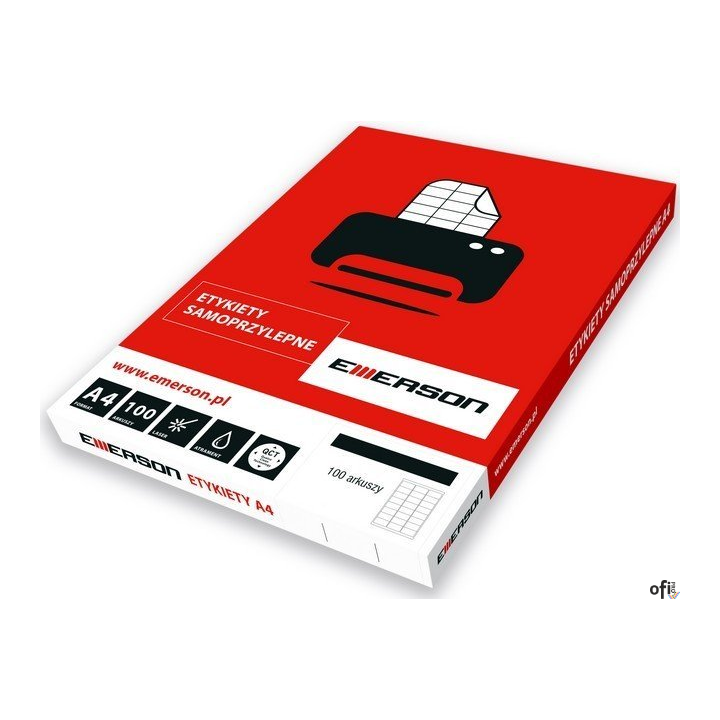 Etykiety A4 66x33.8mm białe nr006 (100sztuk) EMERSON eta4066.338