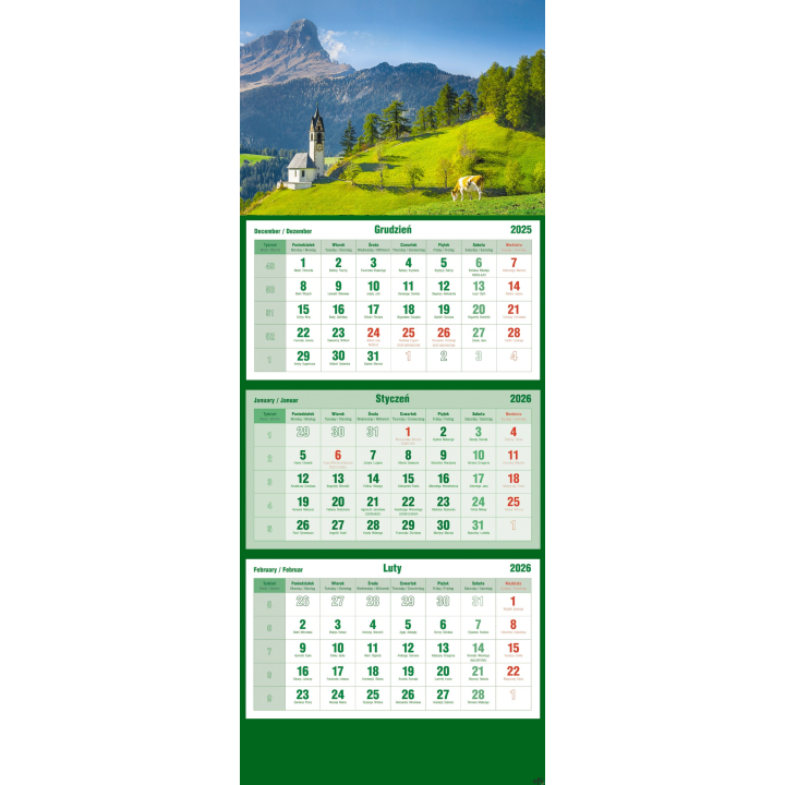 Kalendarz trójdzielny 2026 Wodospad Michalczyk i Prokop T-105T-06