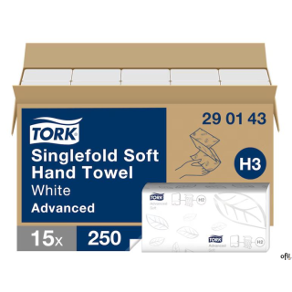 Ręcznik składny Universal ZZ biały 2 warstwy 3750 szt./kart H3 TORK 290143, 15x250