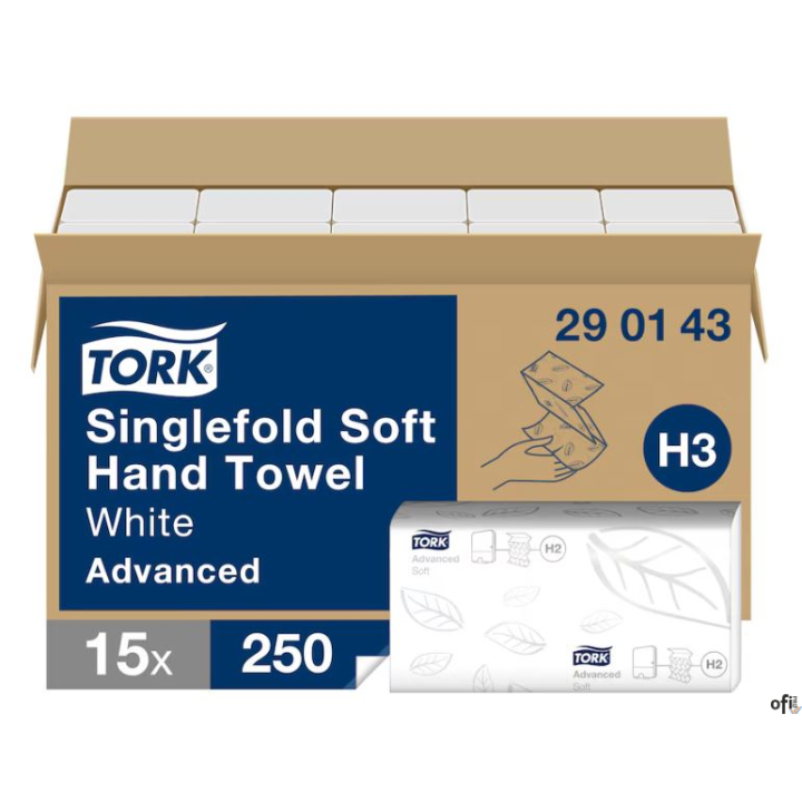 Ręcznik składny Universal ZZ biały 2 warstwy 3750 szt./kart H3 TORK 290143, 15x250