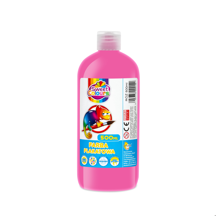 Farby plakatowe w butelce 500ml róż Sweet Colours 00140 OTOCKI