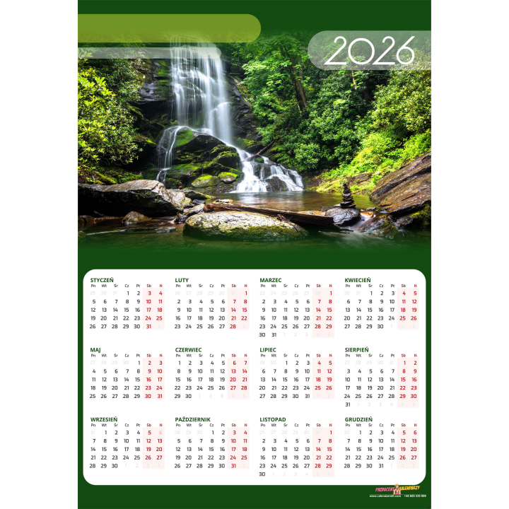 Kalendarz plakatowy B1 mix wzorów KALTOM