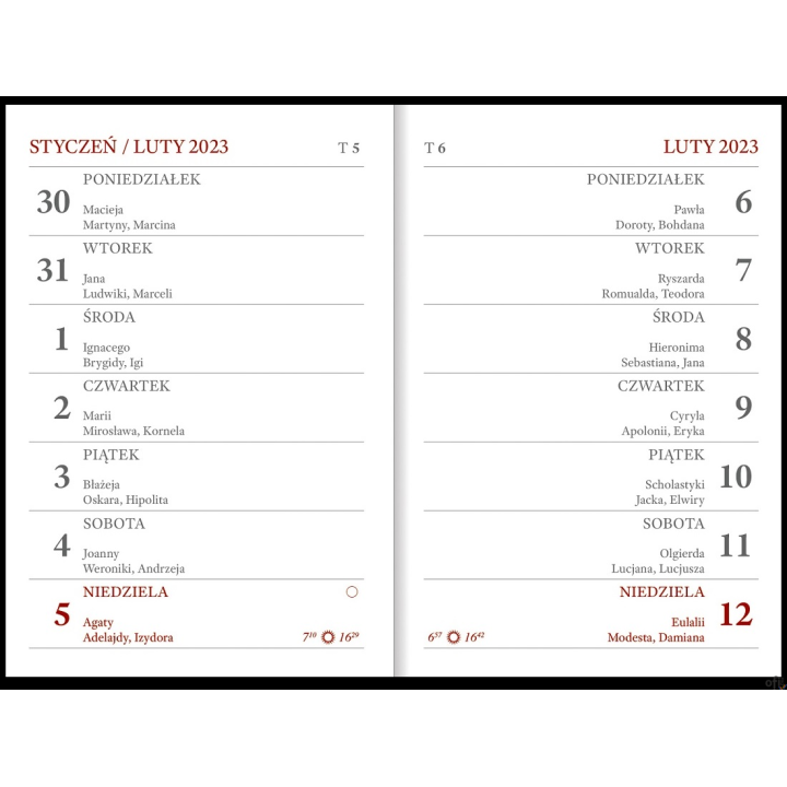 Kalendarz kieszonkowy A7 PCV bezbarwna 2023 Nr kat. A7040B-MIX WOKÓŁ NAS