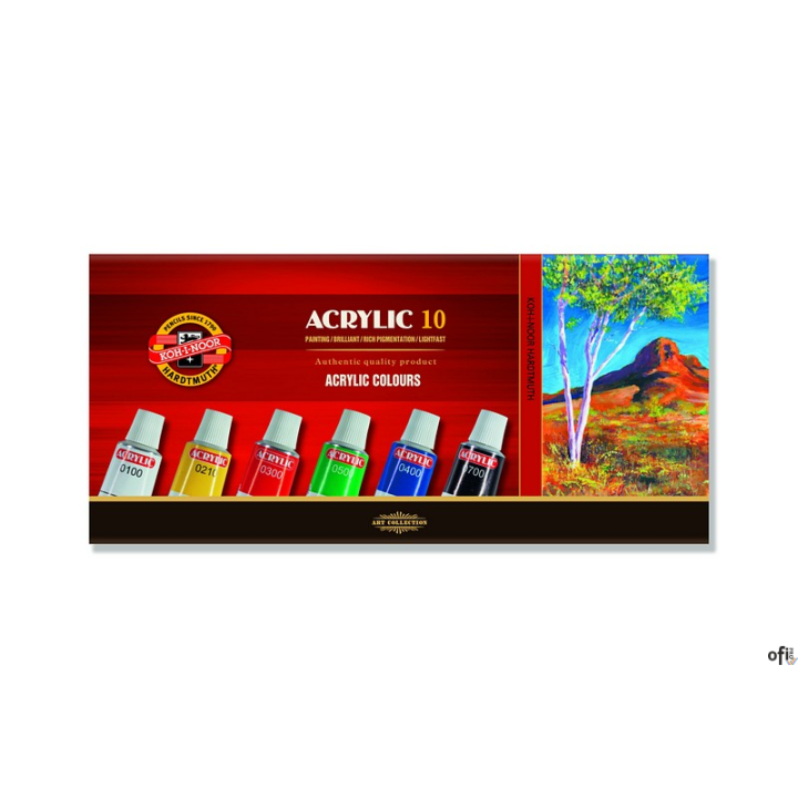 Farby akryl.162703 10kol.KOH- I-NOOR 16ml