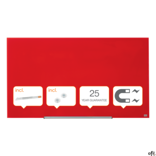 Szklana tablica Nobo Impression Pro 1260x710mm, czerwona