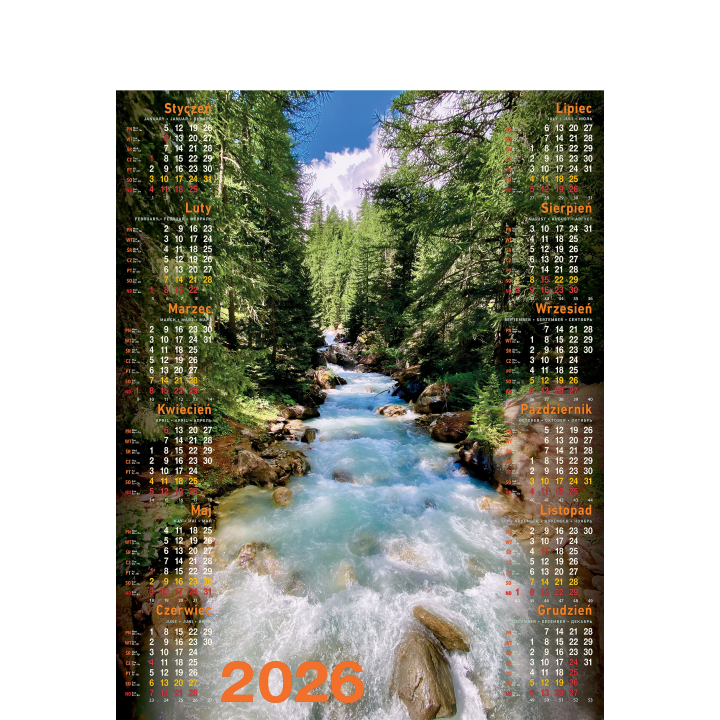 Kalendarz Plakatowy B-1, P07 - POTOK 2026
