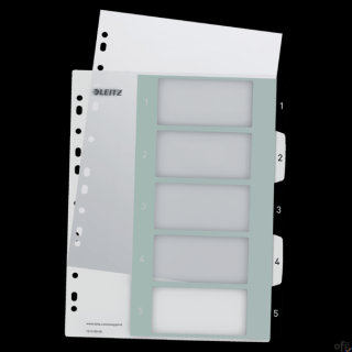 Przekładki plastikowe do nadruku tekstu na kartę, Leitz WOW, 15, biało-czarne 12130000