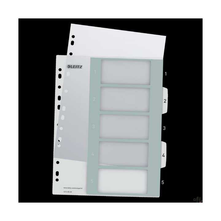 Przekładki plastikowe do nadruku tekstu na kartę, Leitz WOW, 15, biało-czarne 12130000