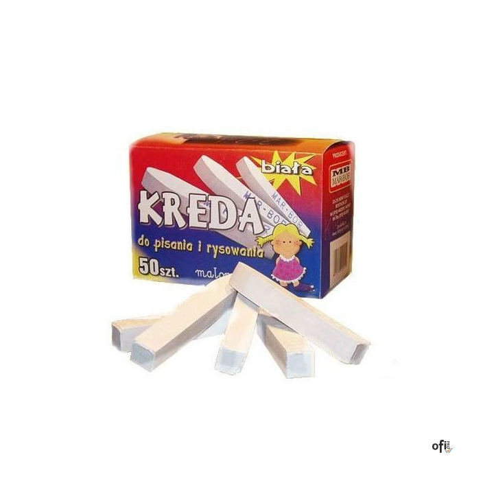 Kreda szkolna biała 50 szt. B4  MAR-BOR