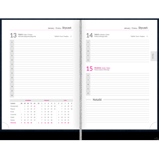 Kalendarz TOP 2000 BASIC 2024 A5 dzienny czarny 400177500