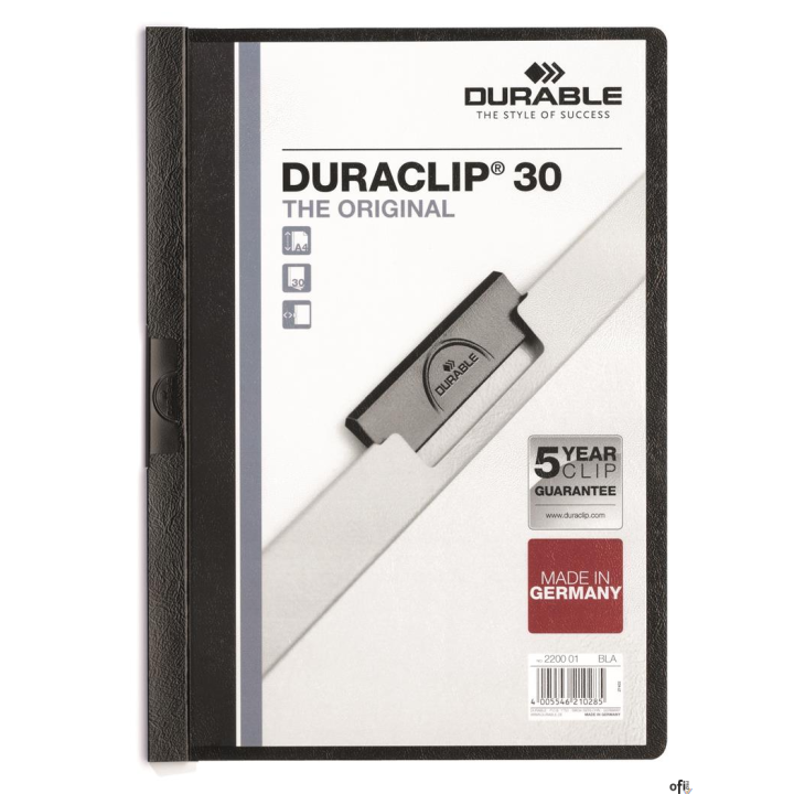 Skoroszyt DURABLE DURACLIP Original 30 czarny 2200-01