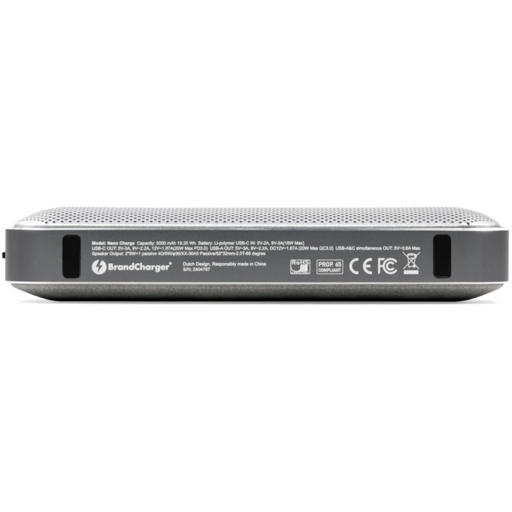 Głośnik bezprzewodowy 10W, power bank 5000 mAh BrandCharger Nano Charge