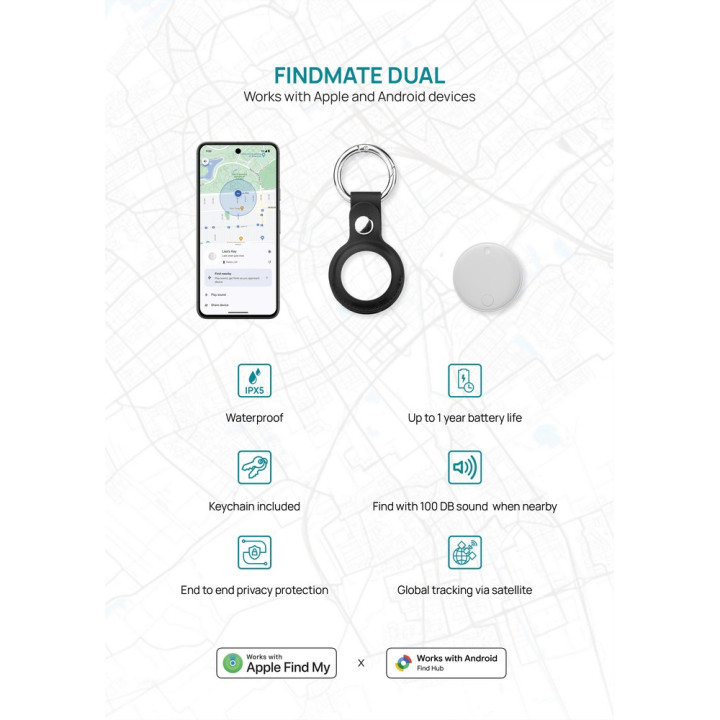 Bezprzewodowy wykrywacz kluczy, lokalizator Findmate Dual