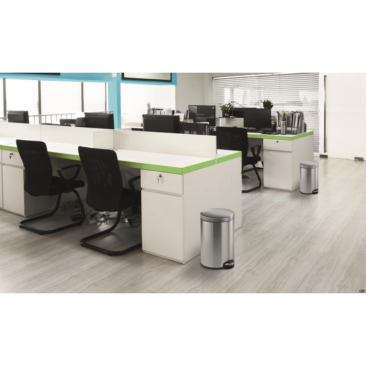 Kosz na śmieci, metalowy, okrągły 12 z pedałem Srebrny 340123 DURABLE