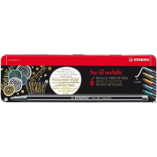 STABILO PEN 68 metallic  etui metalowe 6 szt  6806/8-32