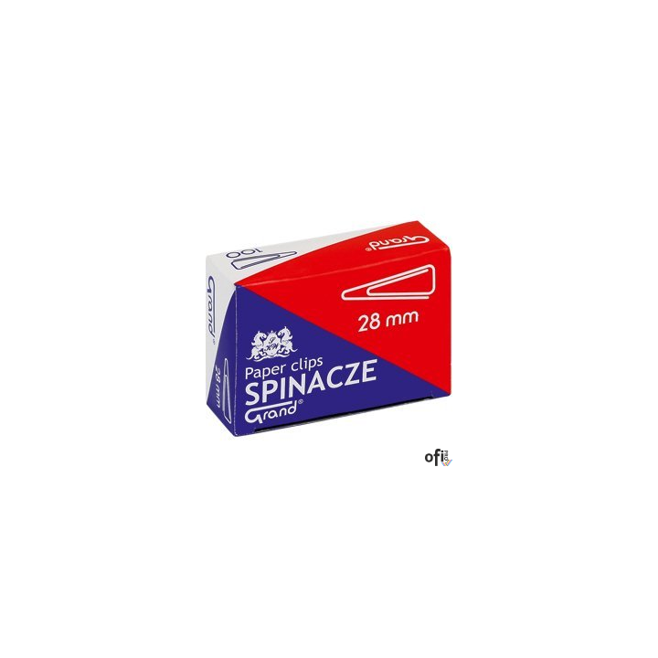 Spinacz T-28 mm GRAND trójkątny 10op x 100sztuk 110-1386