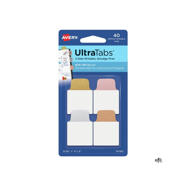 Zakładki indeksujące 25,4 x 38,1 mm brokatowe AVERY 74785