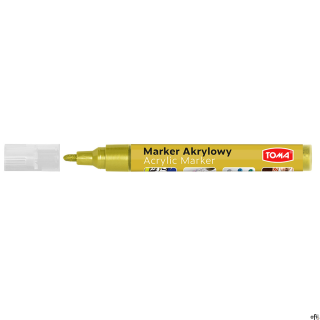 Marker akrylowy, fibrowa końcówka okrągła 2-5mm,  złoty TO-402 Toma