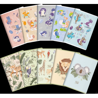 Zeszyt_TOP 2000 FREE&WILD A5 16k 70g mix linia podwójna kolorowa 400157886 SALE