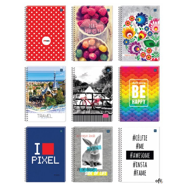 Kołonotatnik A5 80k kratka miękka oprawa z perforacją INTERDRUK