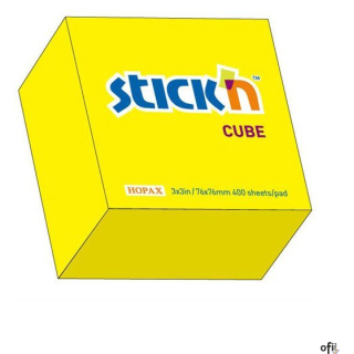 Bloczek STICKN 76x76mm 400k żółty neonowy 21010