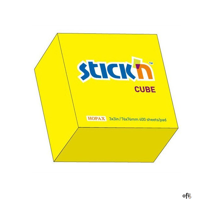 Bloczek STICKN 76x76mm 400k żółty neonowy 21010