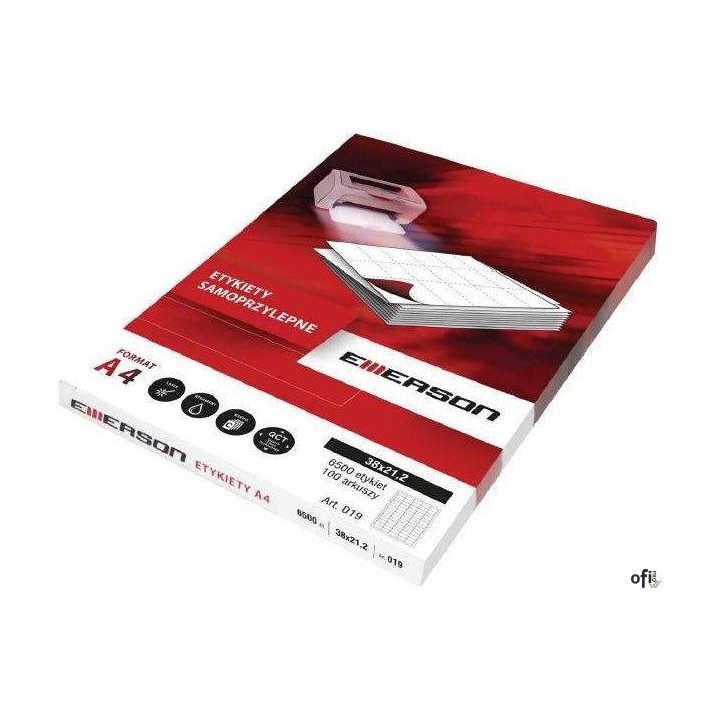 Etykiety A4 74mm*17mm (100) biała EMERSON