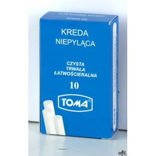 Kreda szkolna niepyląca biała -  opakowanie 10 pałeczek biały TO-81200 Toma