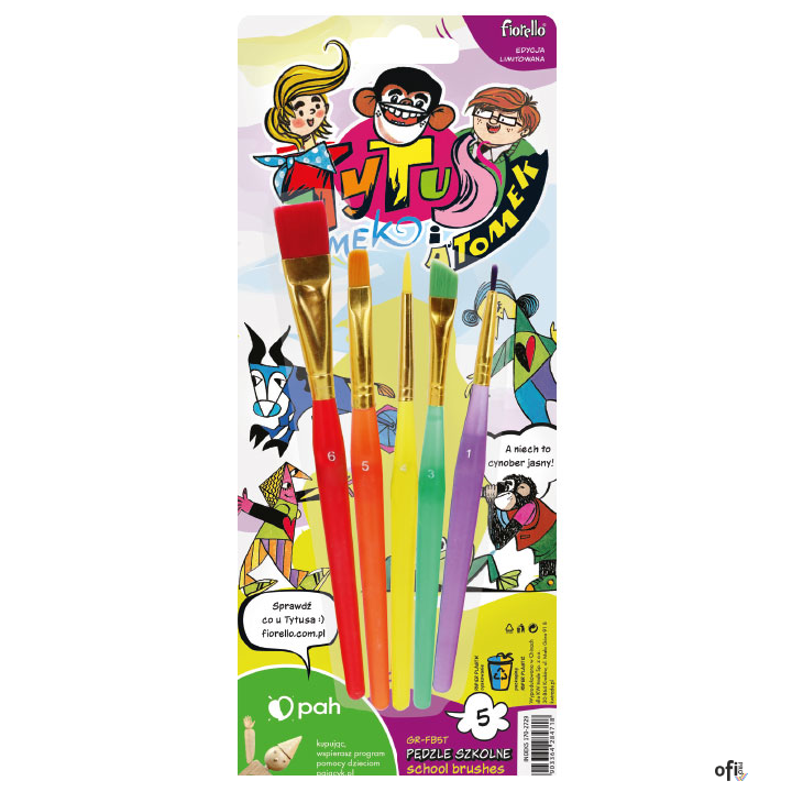 Pędzle GR-FB5T Fiorello 5 szt. Tytus, Romek i A"Tomek 170-2729