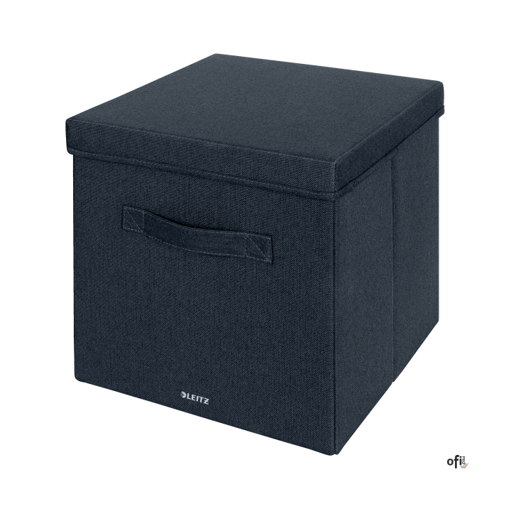 Pudełko do przechowywania z pokrywką Leitz Fabric, duże, opakowanie 2 sztuki, ciemnoszare 61450089