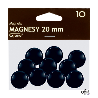 Magnes 20mm GRAND, czarny, 10 szt 130-1687