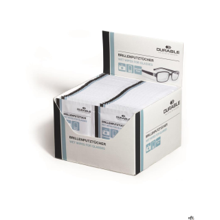 Chusteczki do czyszczenia okularów DURABLE (585302) 100szt (50x2szt)