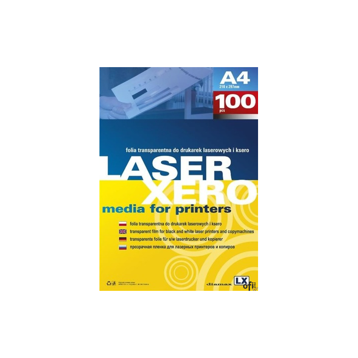 Folia do drukarek laserowych i kserokopiarek (100) A3 transparentna 100 mic. Argo 413034